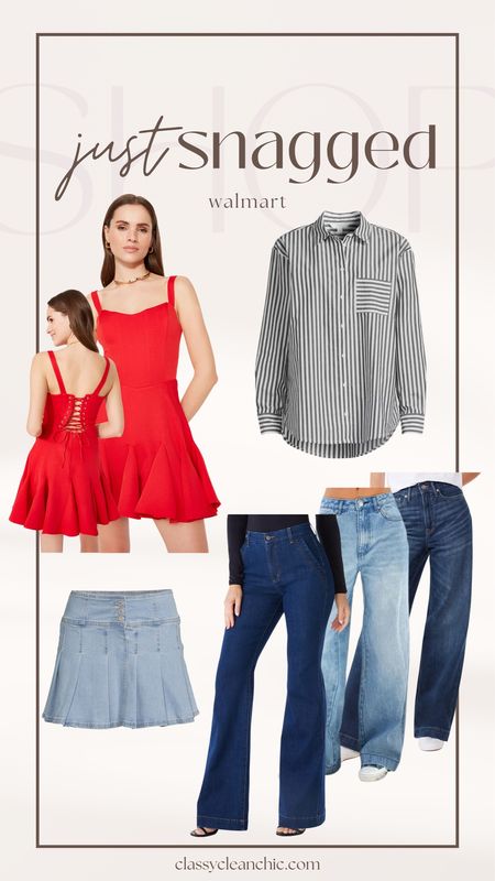Just snagged from Walmart some great fall staples. Jeans, denim skirt, button down blouse and red corset dress - all in my usual smalls 

#LTKfindsunder50 #LTKstyletip #LTKfindsunder100