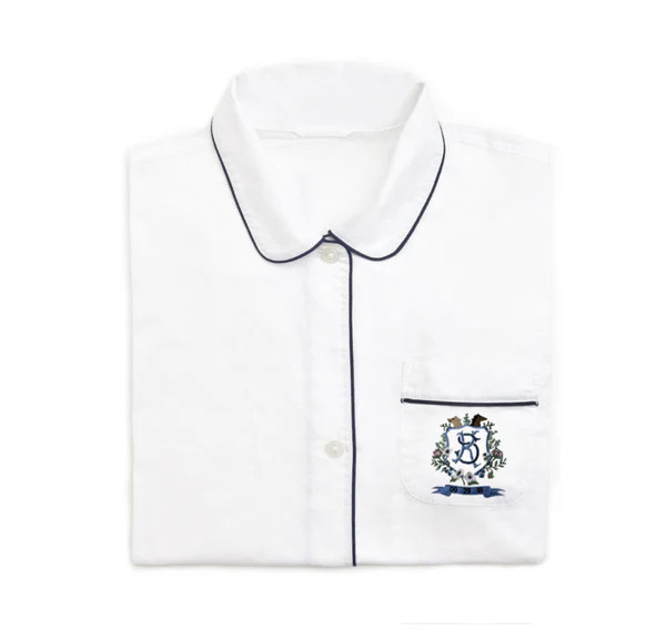 Embroidered Pajamas with Piping, Bespoke Art | Over The Moon