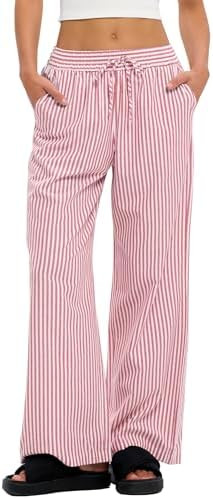 LOMON Striped Gingham Pants Women 2026 Spring Summer Pajamas Wide Leg Pj Lounge Boxer Bottoms Y2k... | Amazon (US)