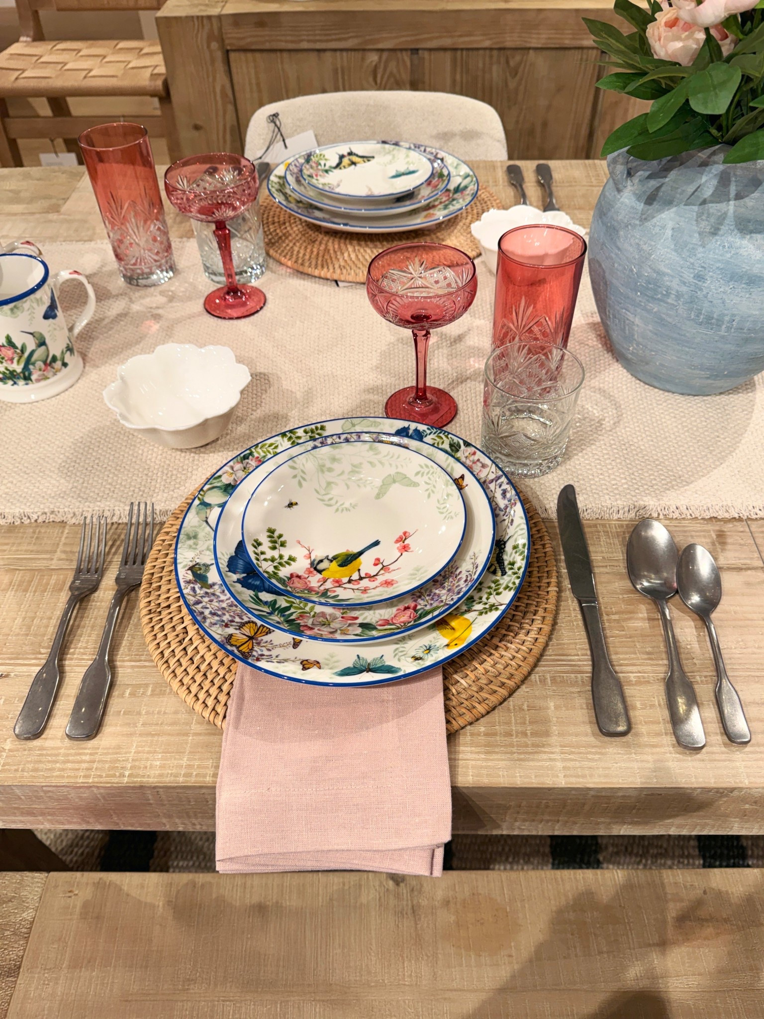 Spring Tabletop Tuesday inspo! 🌸🍽️🦋 Featuring the new Meadow Stoneware Dinnerware Set from Pottery Barn, and it’s pure springtime charm!🌷 Delicate butterfly details, botanical florals, and sweet bird motifs make this collection feel fresh, whimsical, and beautifully seasonal. ☺️ Perfect for brunches, garden gatherings, or simply bringing a little spring joy to everyday meals. 🥂 I’ve linked the full tablescape to shop and recreate this pretty, nature-inspired look! 🍃 #TabletopTuesday #SpringTablescape #SpringEntertaining 

#LTKSeasonal #LTKHome #LTKSaleAlert
