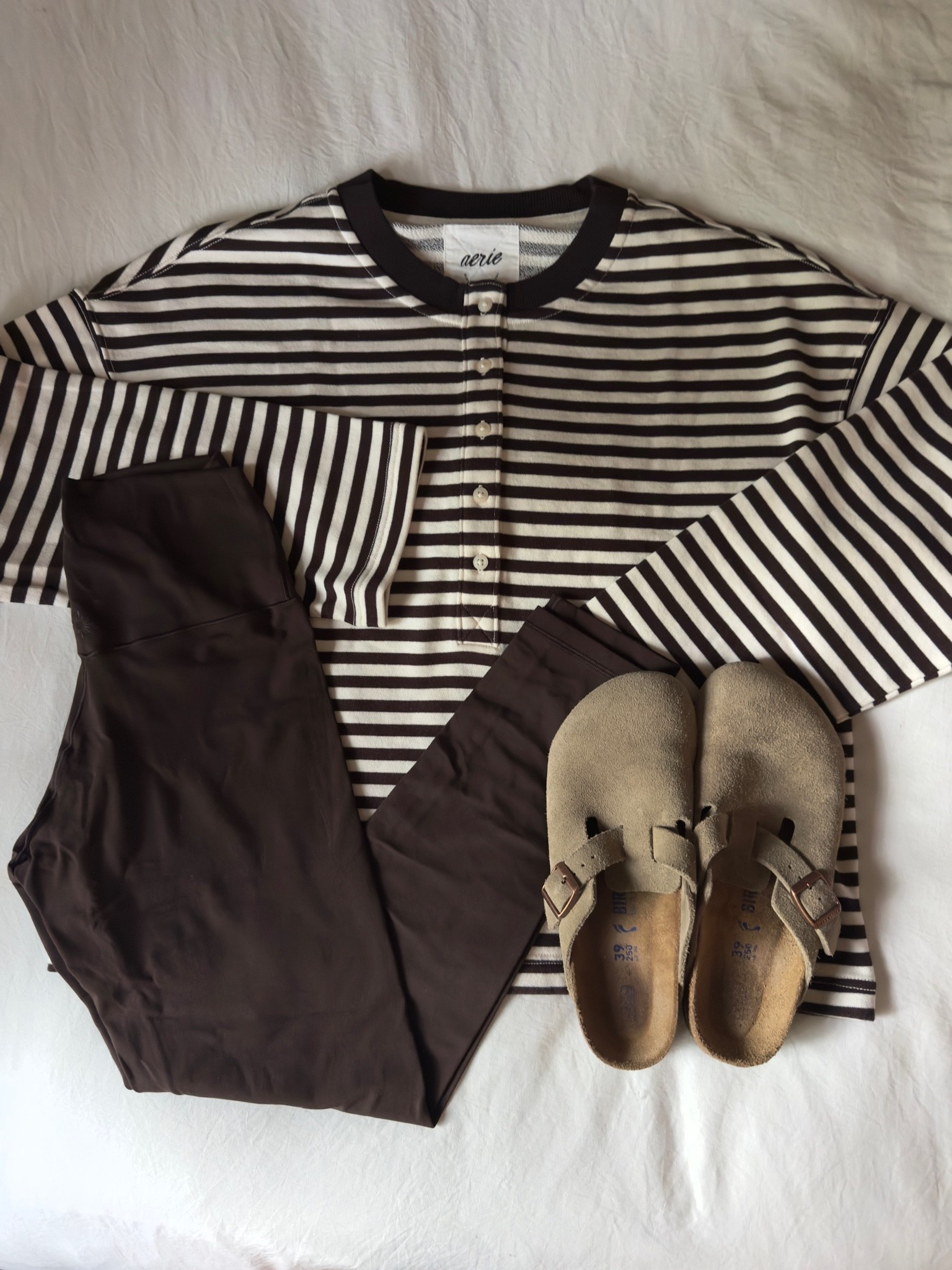 Cute new Henley crewneck from Aerie!

#comfyclothes #stripes #aerie #newarrivals #fall #earlyfall #falltransition #loungewear #leggings

#LTKSeasonal #LTKootd