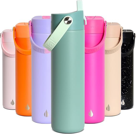 Elemental 24oz Insulated Water Bottle with Straw - 100% Leak-Proof Stainless Steel Core Water Bot... | Amazon (US)