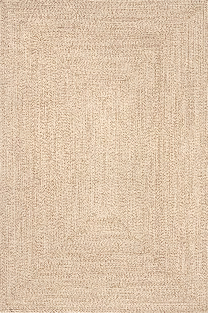 Tan Solid Braided Indoor/Outdoor Area Rug | Rugs USA