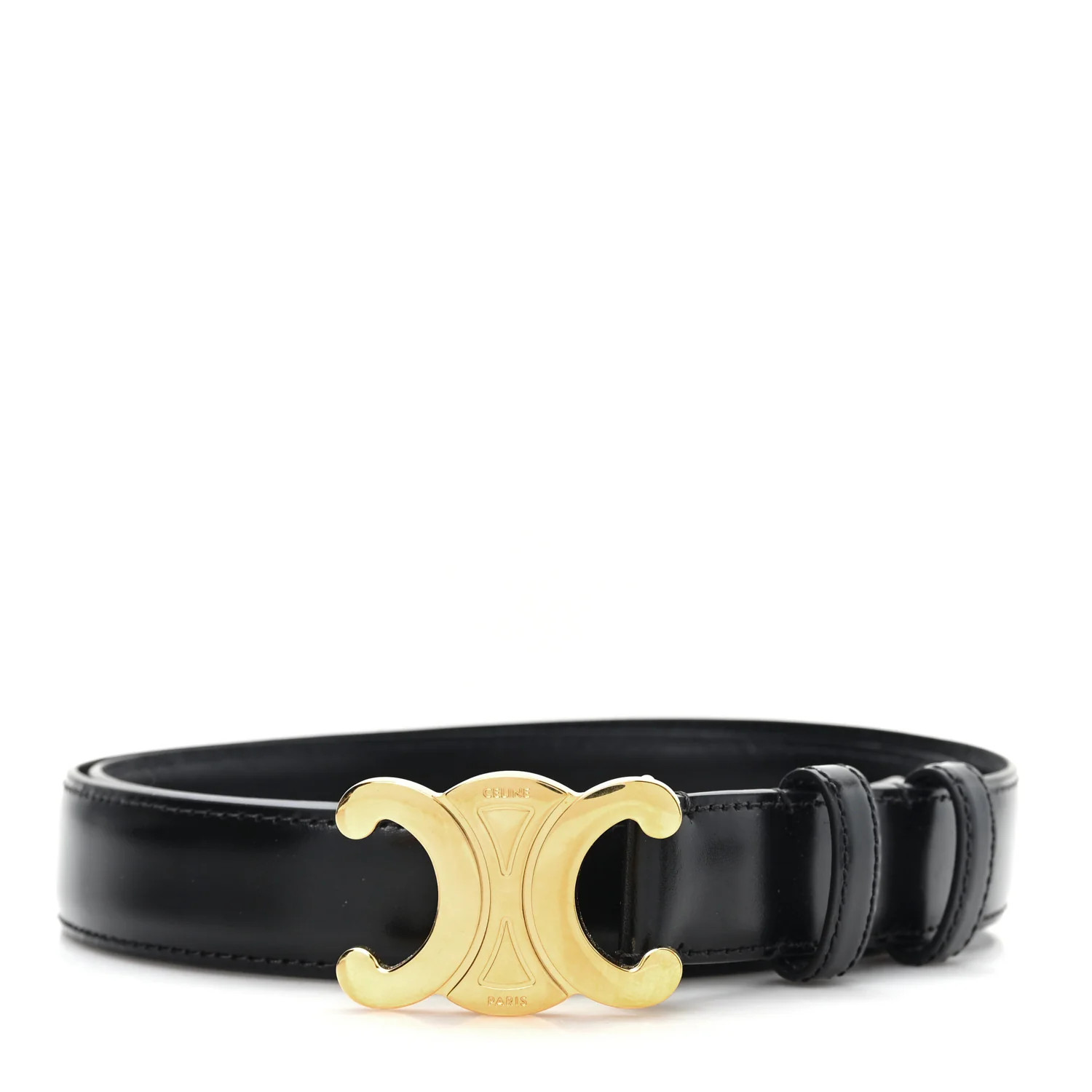 Box Calfskin Medium 25mm Triomphe Belt 90 36 Black | FASHIONPHILE (US)