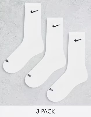 Nike Training Plus Everyday Cushioned 3 pack unisex socks in white | ASOS (Global)