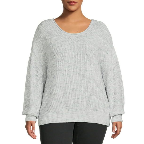 Terra & Sky Women’s Plus Size Scoop Neck Sweater - Walmart.com | Walmart (US)