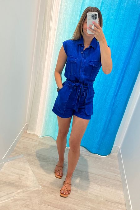 Loving this blue utility romper!! —Available locally in Delray Beach at Morley, last item in stock is an XS! I am 5’3, 115lbs and the XS fits perfect!!—Also linking online via Revolve (all sizes currently stocked!) 

#LTKFind
