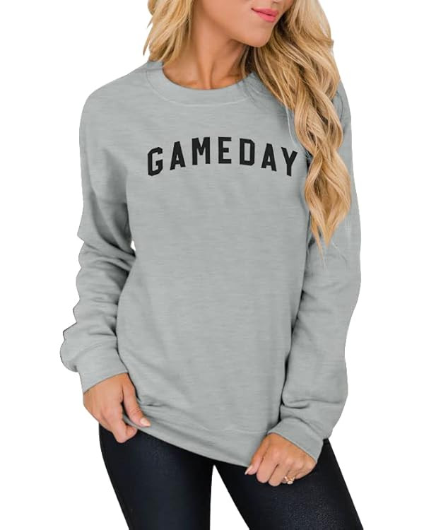 KNEYATTA Game Day Sweatshirt Women Football Sunday Funday Lightweight Pullover Sweatshirts | Amazon (US)