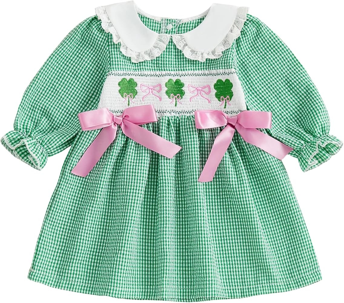 Toddler Girl Easter Outfit Baby Plaid Bunny Egg Smocked Dress Little Girls Kids Spring Summer Dre... | Amazon (US)