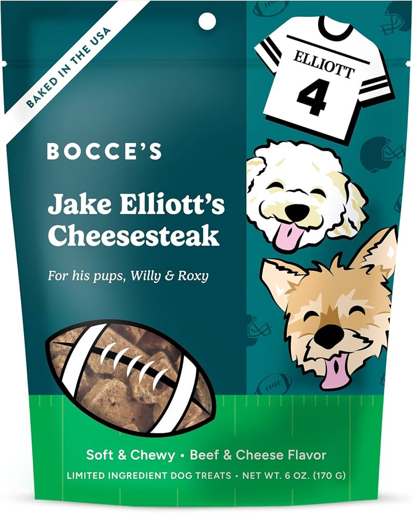 Bocce's Bakery Jake Elliott's Cheesesteak Dog Treats, Beef & Cheese (6 oz) | Amazon (US)