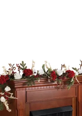 Nearly Natural 72 in Hydrangea with White Roses Garland | Belk