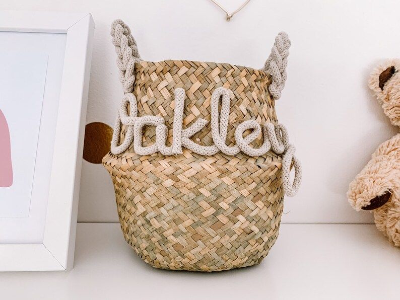Personalised Seagrass Basket for Nursery  Kids Room Mini | Etsy | Etsy (US)