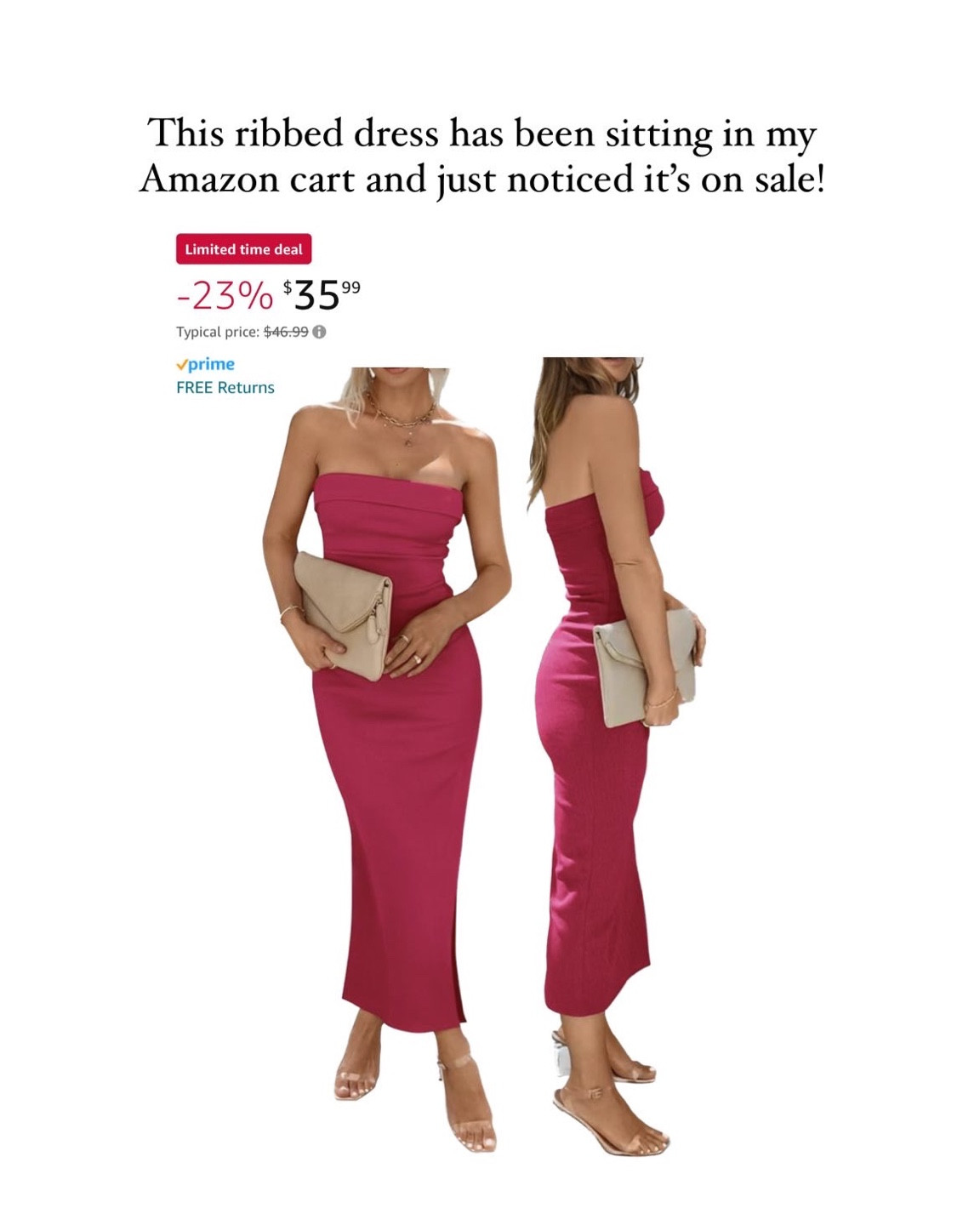 Spring summer ribbed midi dress on sale! Amazon find 

#LTKfindsunder50 #LTKsalealert #LTKSpringSale