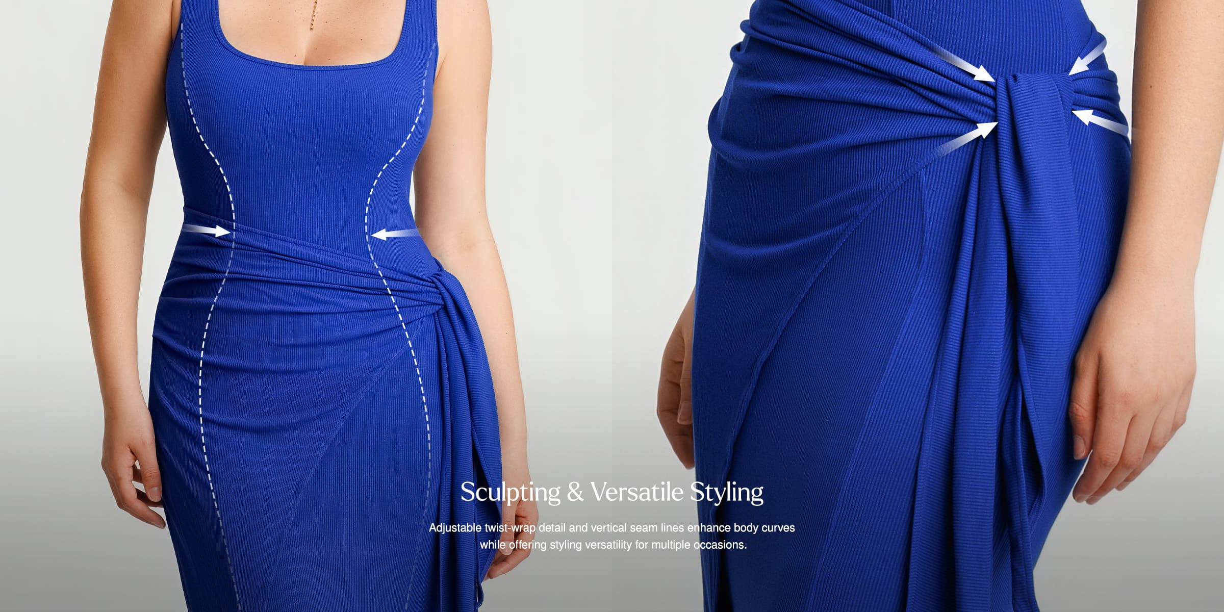 Shapewear Modal Twist Wrap Tummy Control Maxi Dress | Popilush