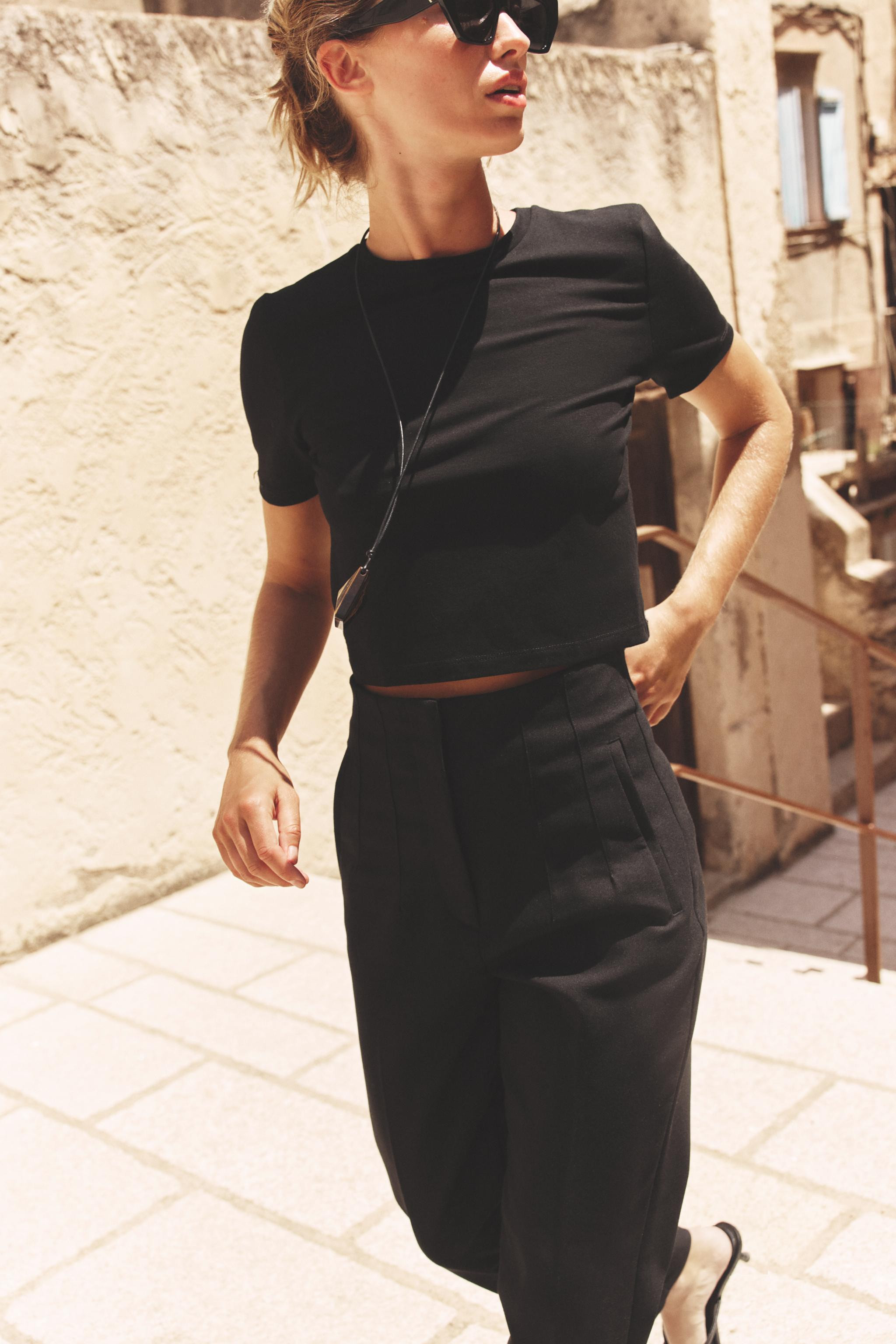 SHORT SLEEVE CROPPED TOP | Zara US