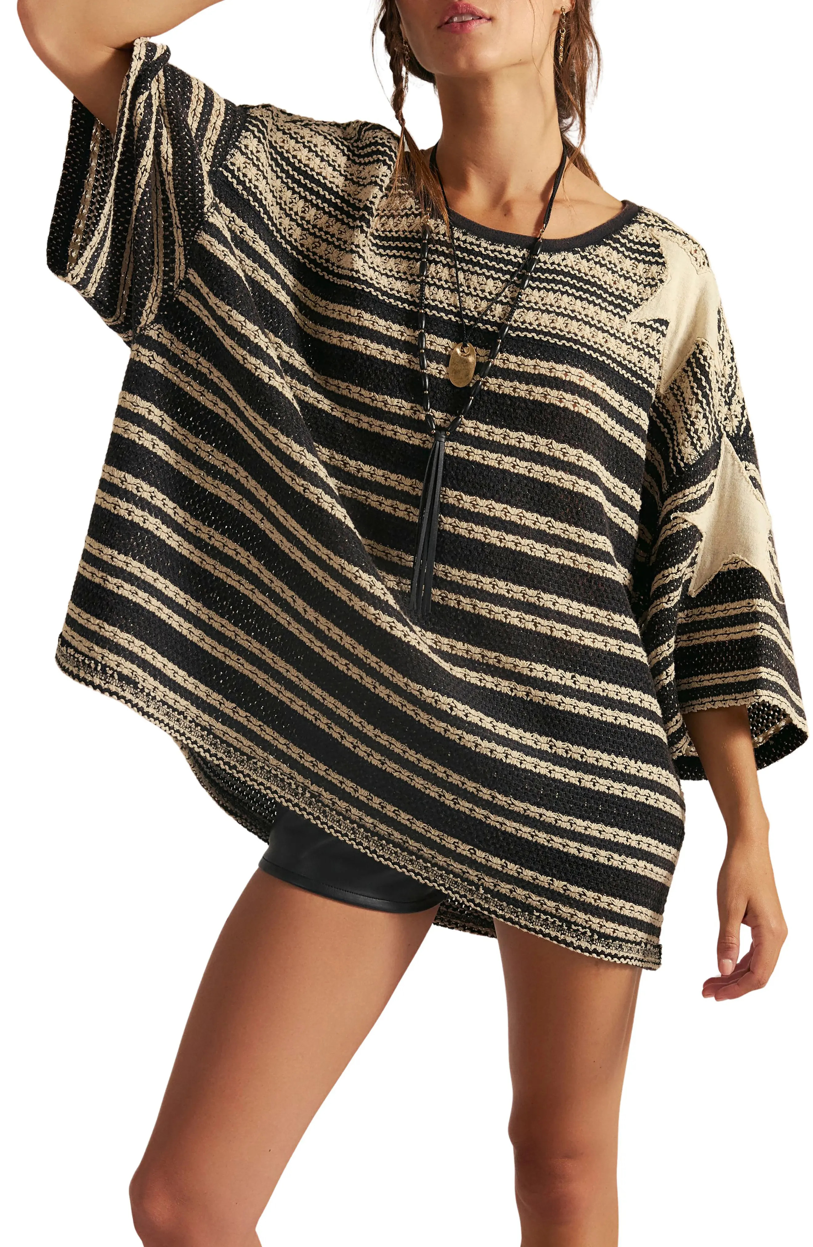 Fun in the Sun Stripe Oversize Crochet T-Shirt (Women) | Nordstrom | Nordstrom
