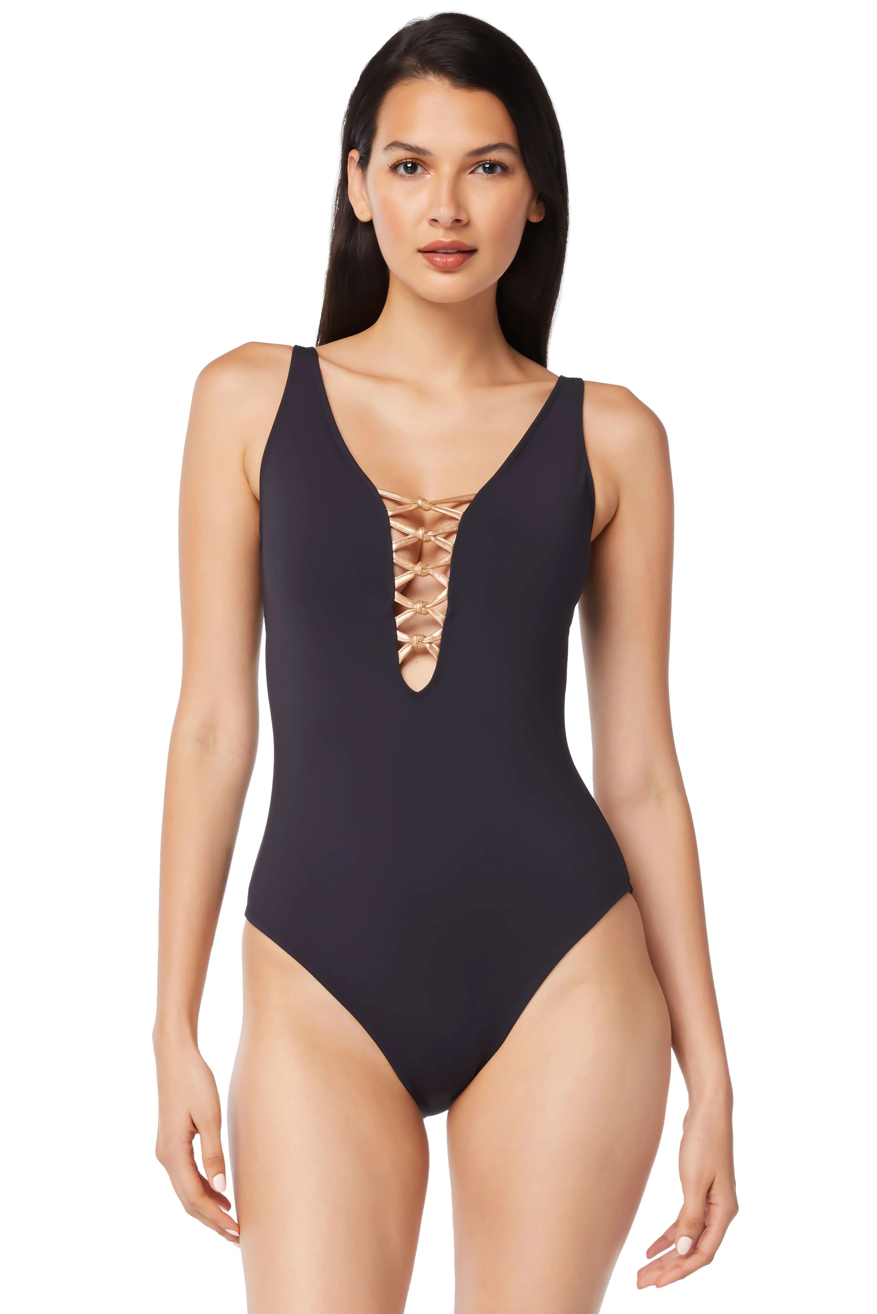 Let's Get Knotty Lace Down One-Piece Swimsuit | Bleu Rod Beattie