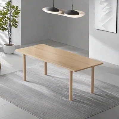 The long solid wood dining table is very simple | Wayfair North America