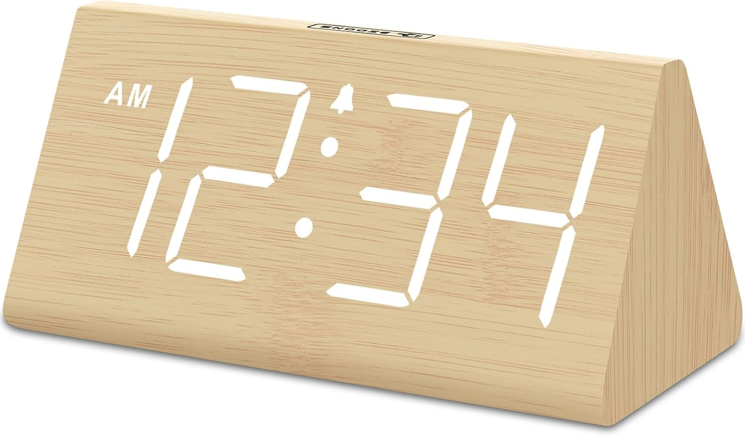 DreamSky Wooden Digital Alarm Clocks for Bedrooms - Electric Desk Clock with Large Numbers, USB P... | Amazon (US)