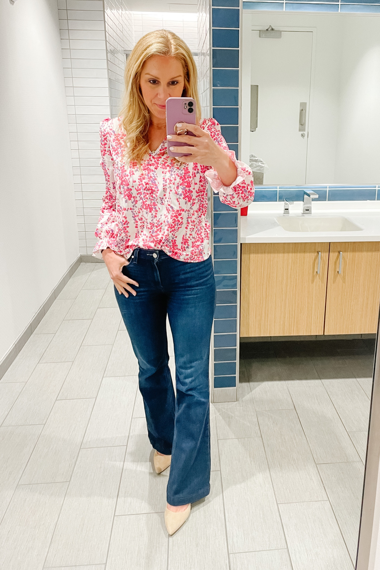 I’ll take any reason to put on real pants and a day in the office is that reason today! I got so many compliments on this pink floral top and it’s under $10! 

#LTKsalealert #LTKstyletip #LTKworkwear