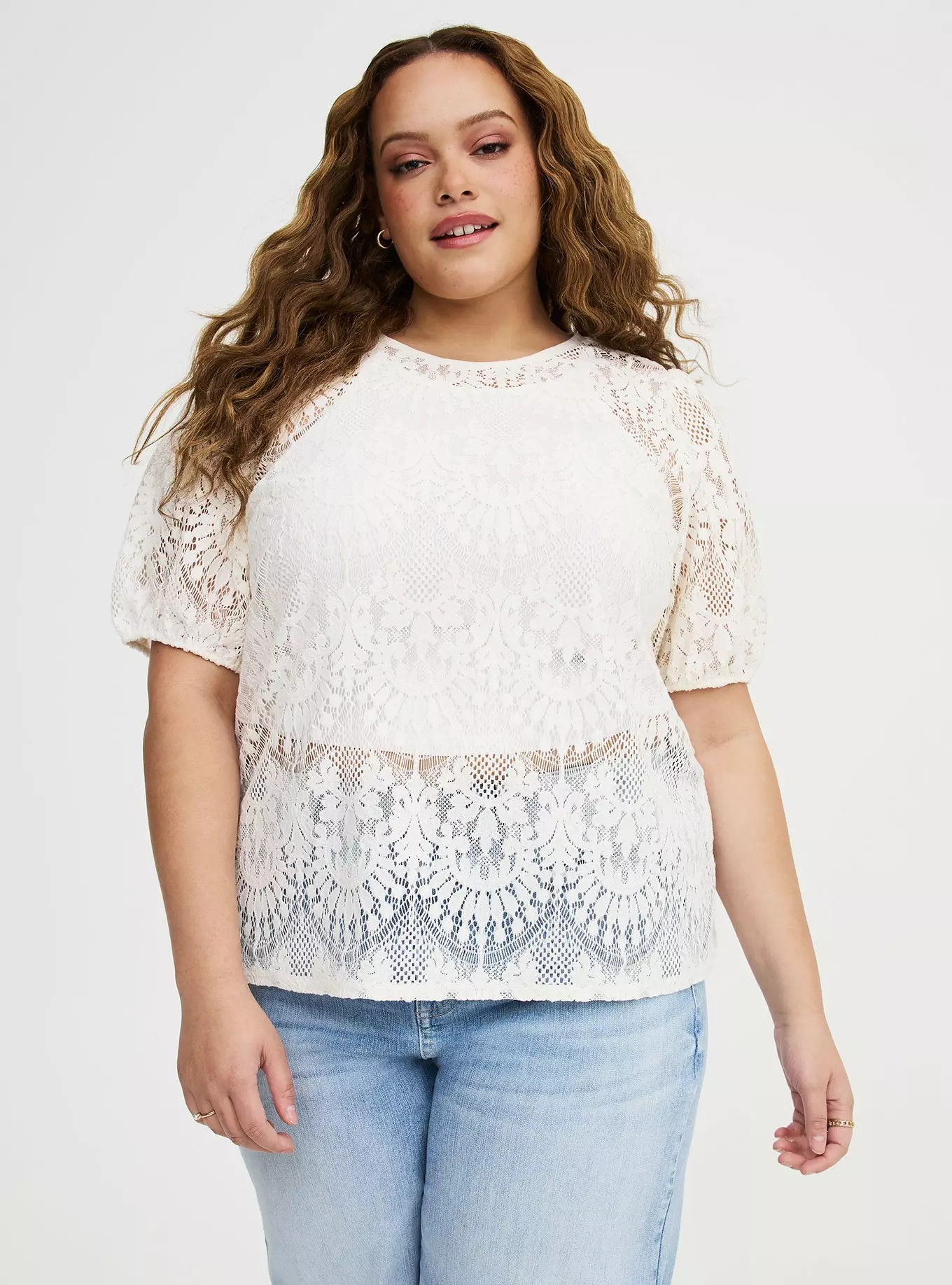 Abbey Lace Puff Sleeve Blouse | Torrid (US & Canada)