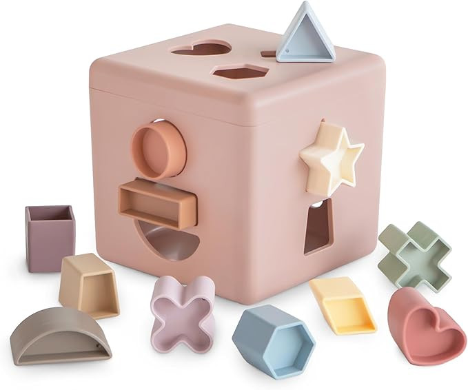 mushie Shape Sorting Box (Petal) | Educational Learning Toy for Toddlers with 12 Shapes | Made in... | Amazon (US)