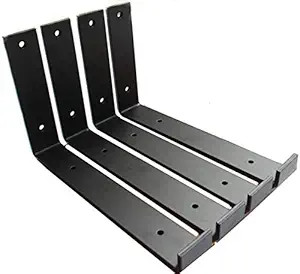 4 Pack - 9.25"L x 6"H x 1.5"W J Lip Shelf Bracket Rustic Industrial Farmhouse Iron Metal Wall Flo... | Amazon (US)