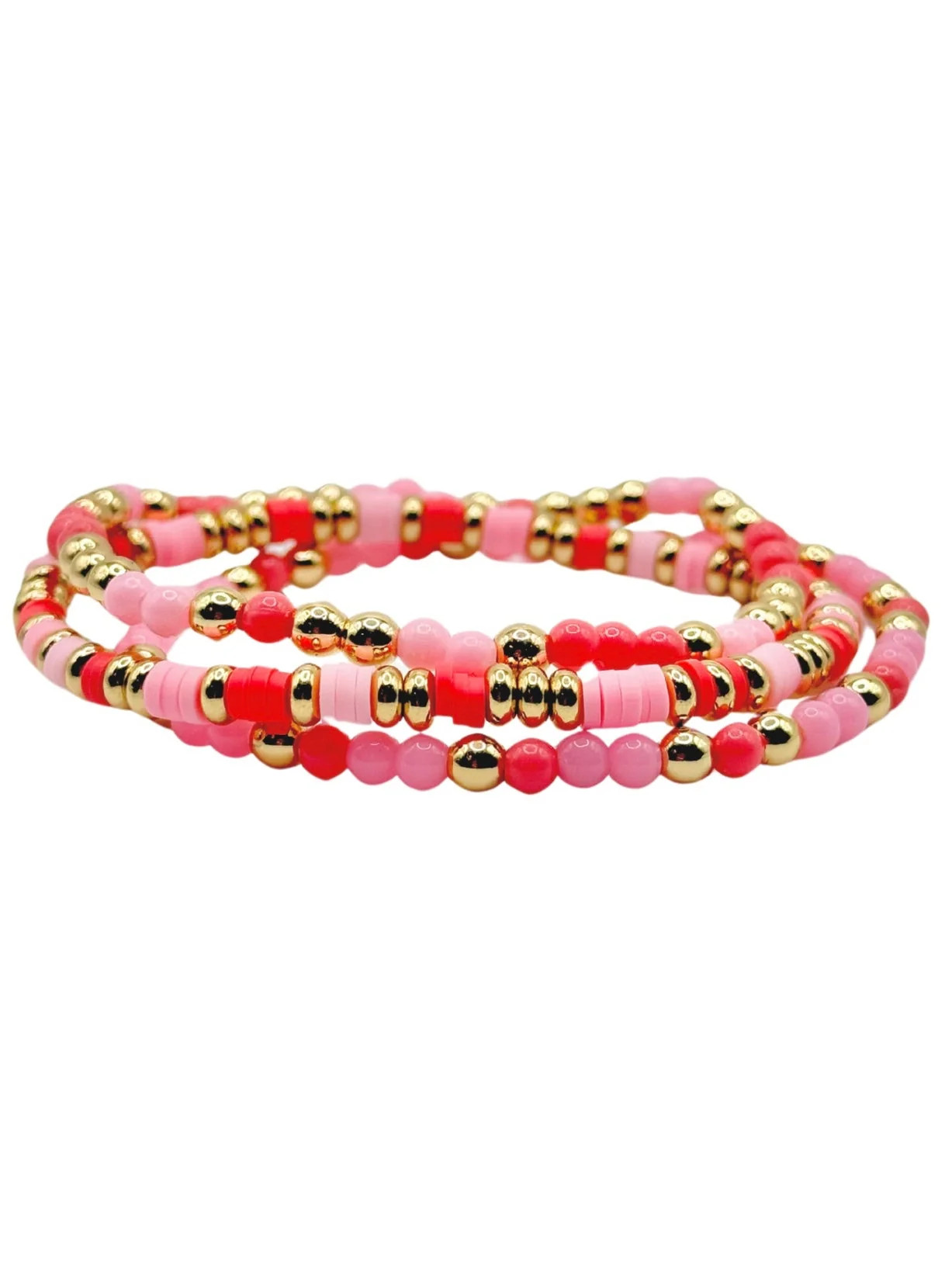 Pink Beaded Stack Bracelets | La Lumiere NY