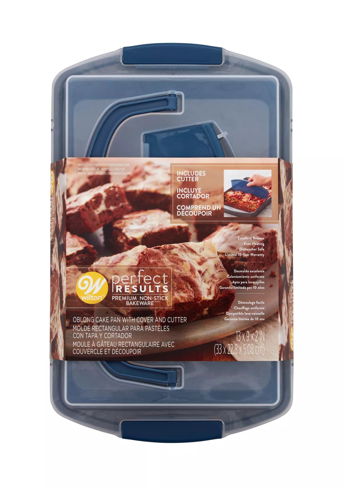 WiltonPerfect Results Oblong Cake Pan with Lid and Cutter 3-Piece Set | Belk