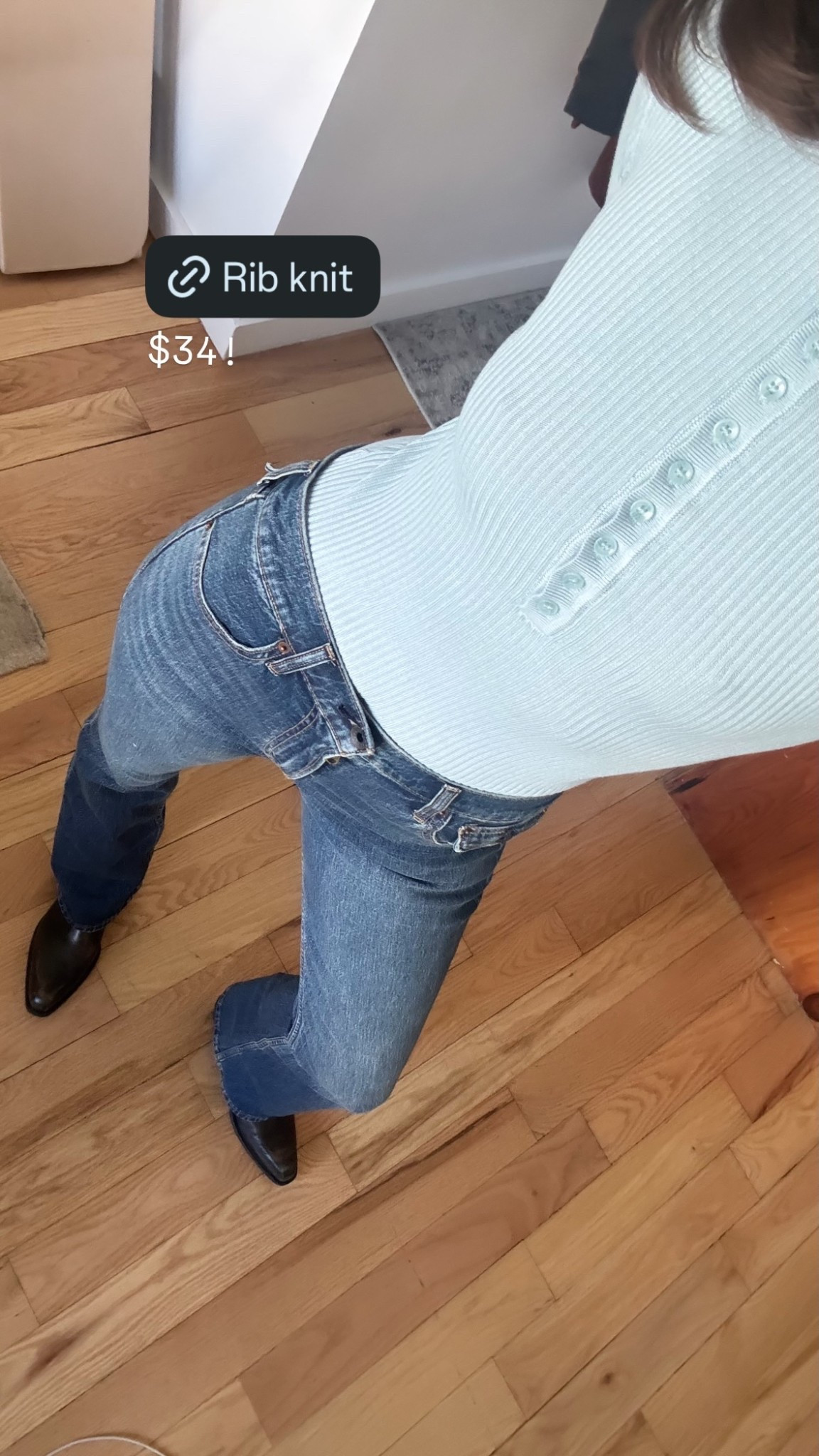 the cutest rib knit top and jeans!