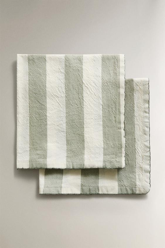 PACK OF DYED THREAD STRIPED NAPKINS (PACK OF 2) | Zara US