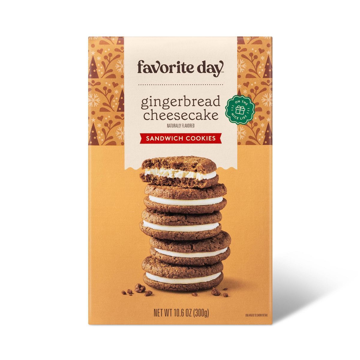Holiday Gingerbread Cheesecake Sandwich Cookie - 10.6oz - Favorite Day™ | Target