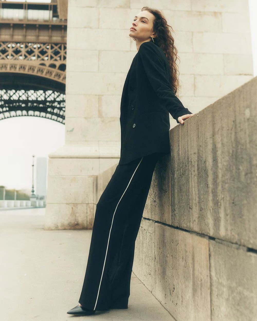 High-Rise Relaxed Trouser with Piping | White House Black Market