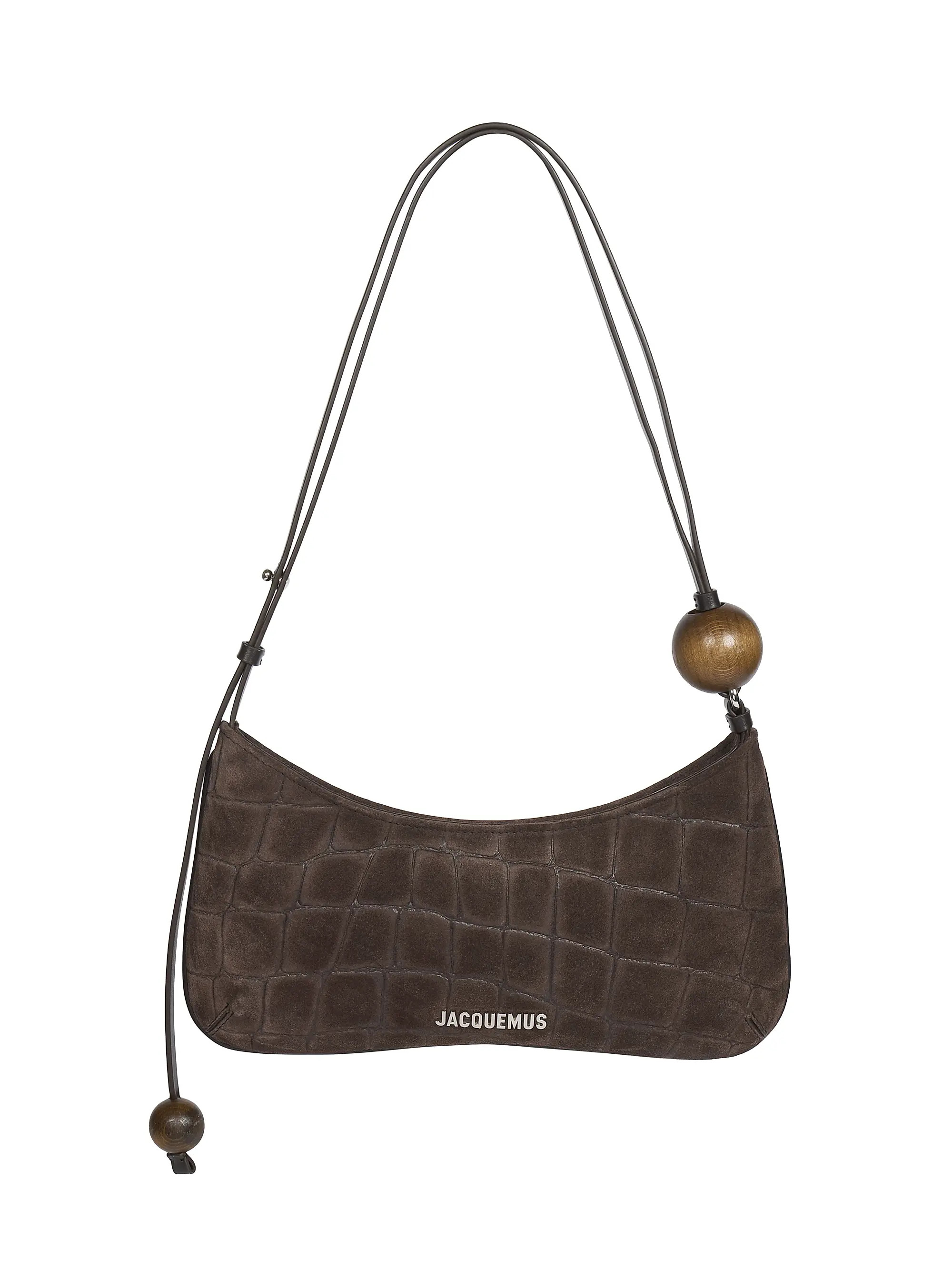 Le Grand Bisou Perle Croc-Embossed Suede Shoulder Bag | Saks Fifth Avenue