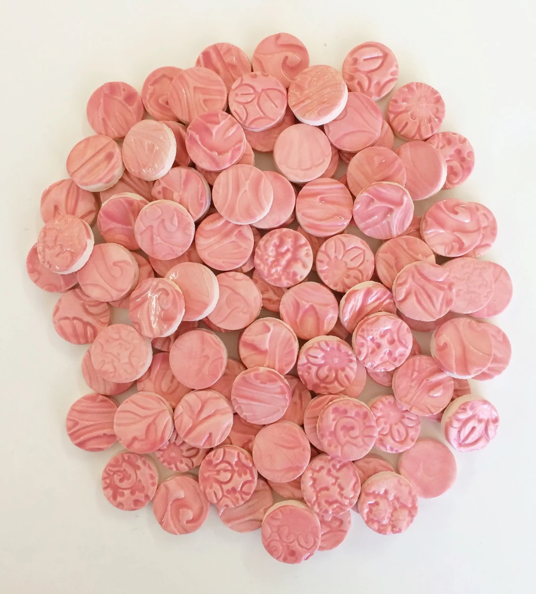 Mosaic PINK CIRCLE Tiles | Etsy (US)
