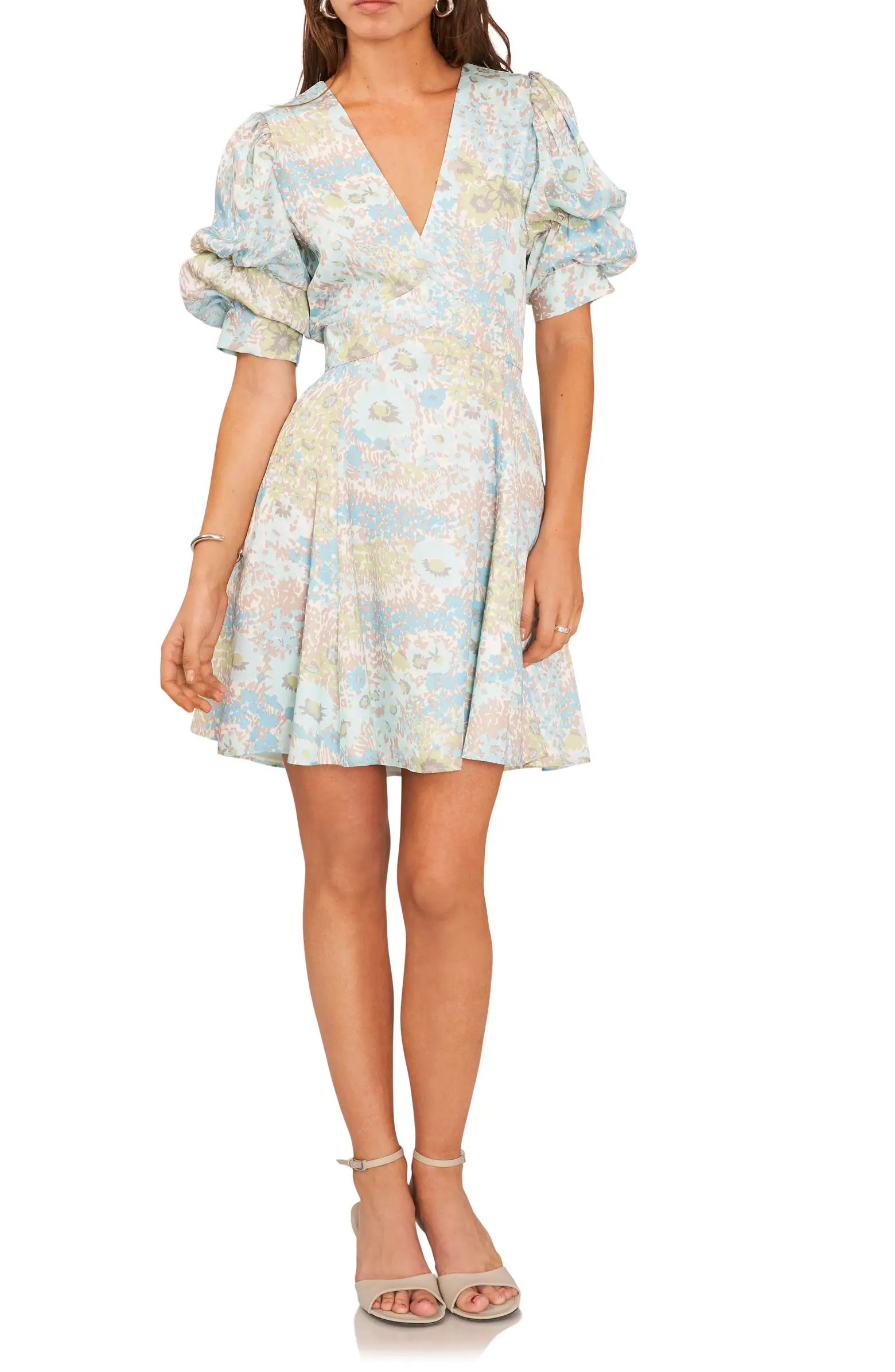 Floral Tiered Puff Seeve Dress | Nordstrom