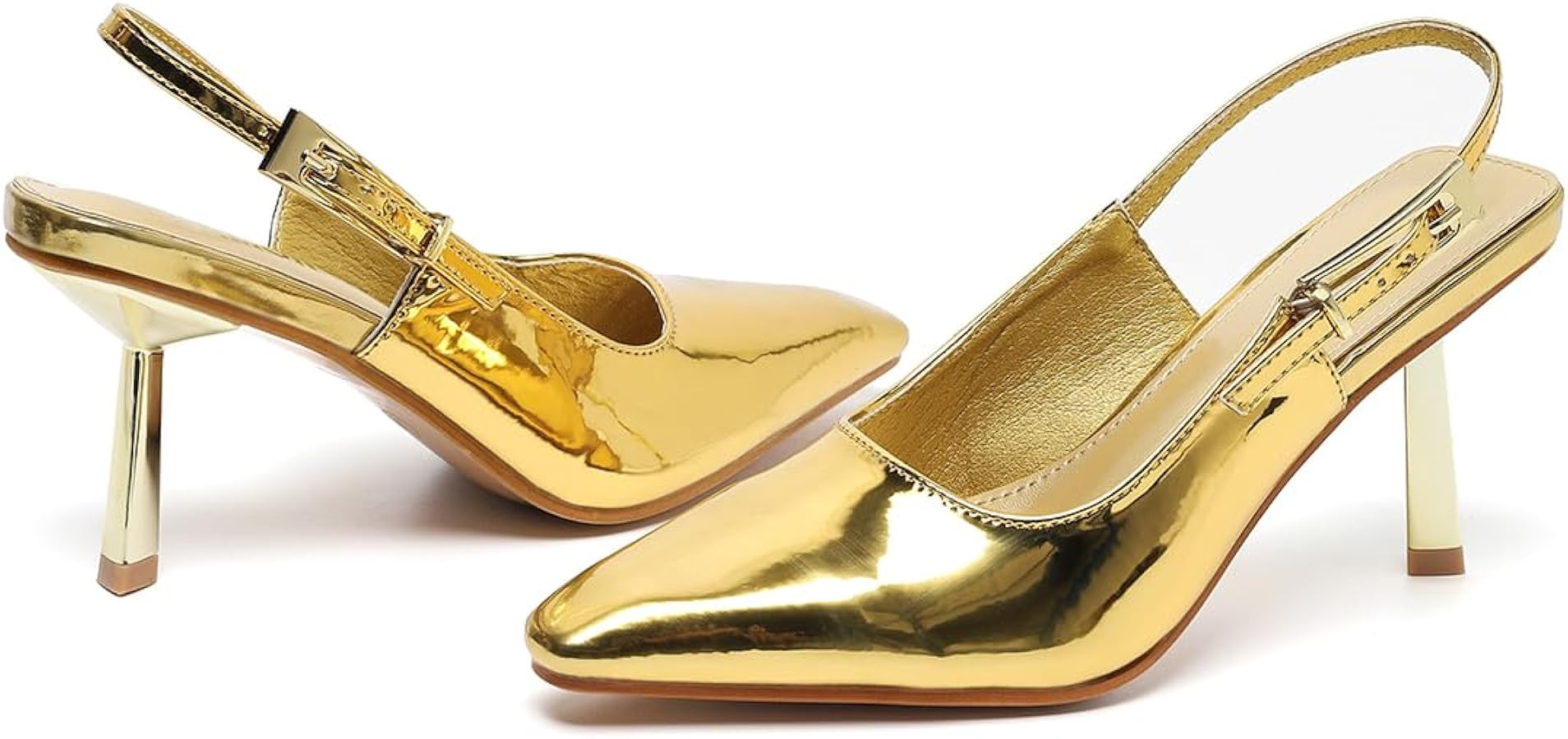 Amoji Women 3.5 In Kitten Heel Slingback Dress Shoes FZ334 | Amazon (US)