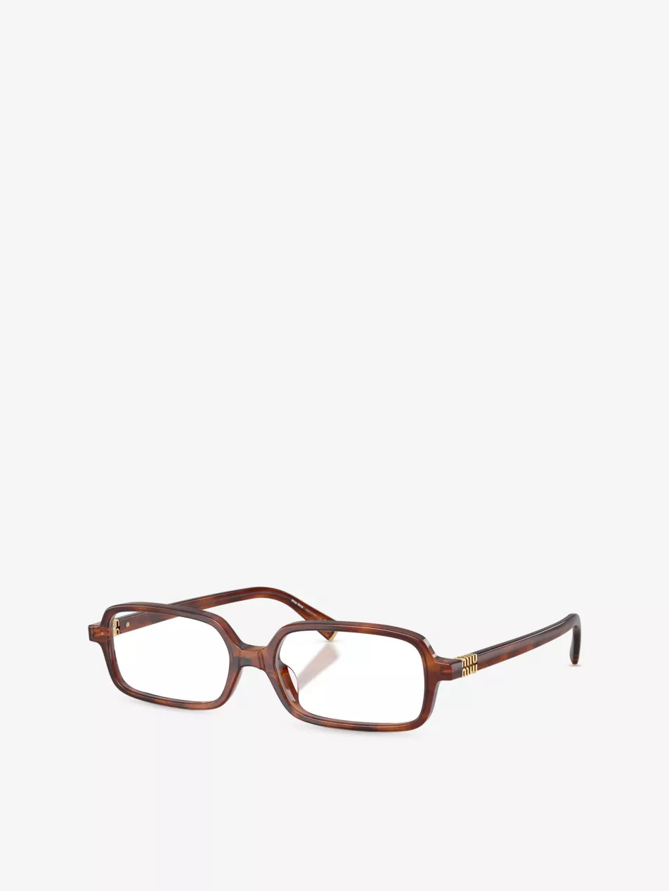 MU 01YV Rectangle-Frame Acetate Eyeglasses | Selfridges