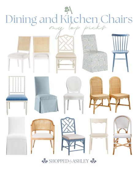 My top picks for kitchen & dining chairs in several styles at different price points! 

Dining chair, side chair, kitchen chair, Ballard designs chair, Serena and lily chair, scallop chair, Target furniture, Target chair, Amazon furniture, Amazon chair, rattan chair, woven chair, white chair, coastal chair, coastal home, Grandmillennial home 

#LTKstyletip #LTKhome