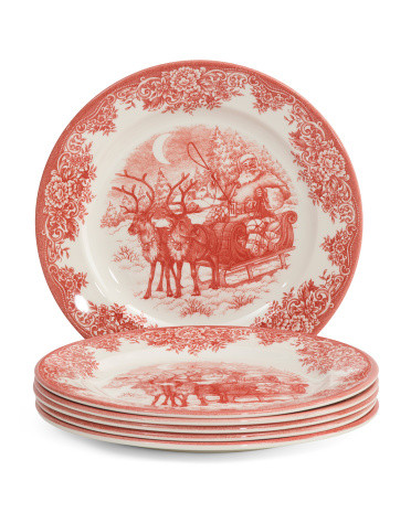 6pk Santa Sleigh Dinner Plates | TJ Maxx