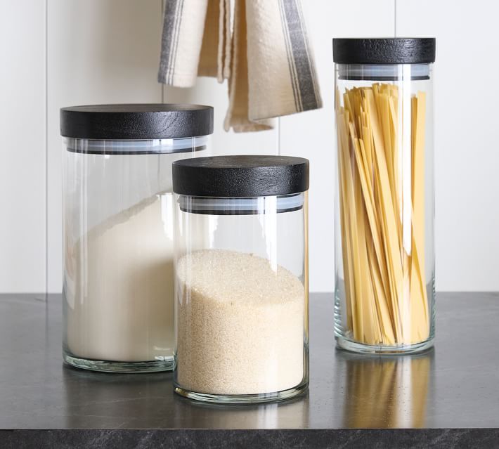 Chateau Wood & Glass Canisters | Pottery Barn | Pottery Barn (US)