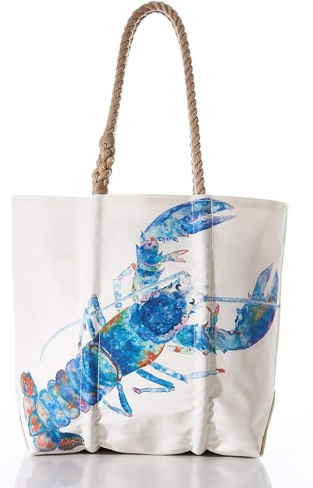 Sea Bags Recycled Sail Cloth Multicolor Lobster Medium Tote Travel Tote Bag, Carry On Bag, Tote B... | Amazon (US)