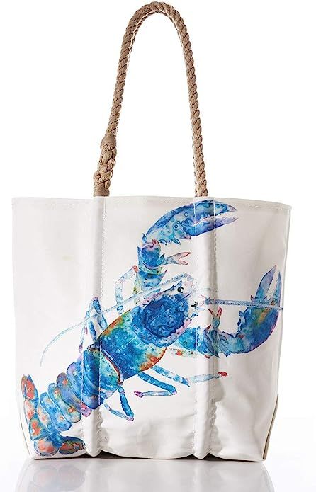 Sea Bags Recycled Sail Cloth Multicolor Lobster Medium Tote Travel Tote Bag, Carry On Bag, Tote B... | Amazon (US)