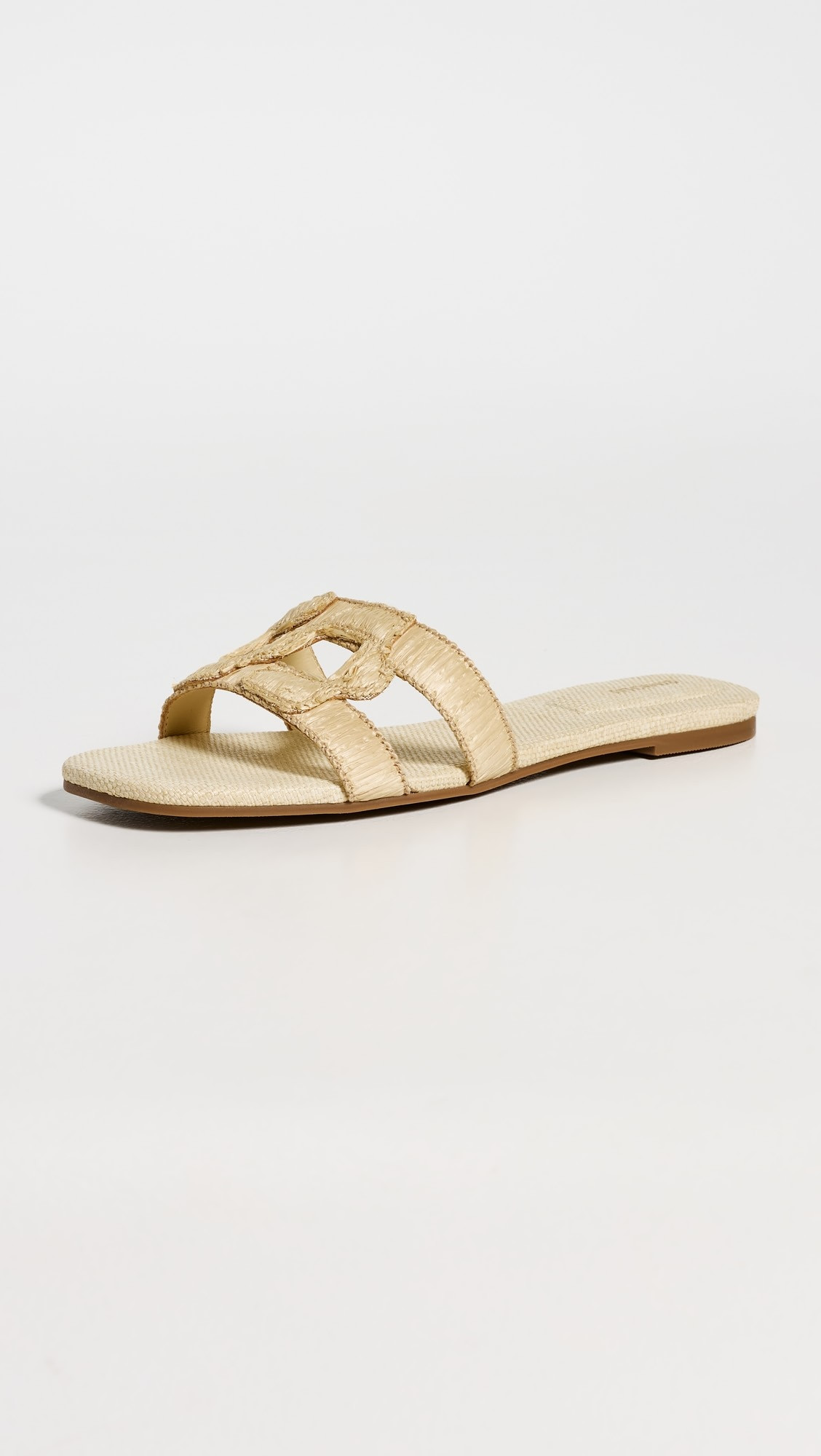 Simkhai Monogram Raffia Flat Slides | Shopbop