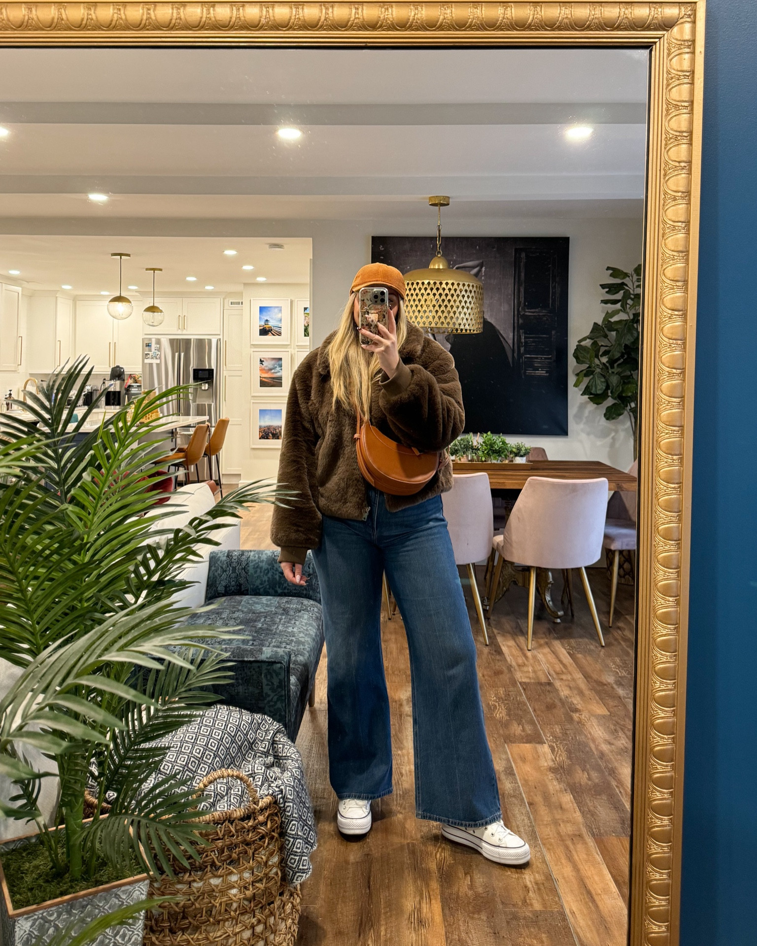 Cute Fall outfit with Loft wide leg jeans, platform Converse and Anthropologie Faux Fur Cropped Jacket in chocolate, wearing a Large.

#LTKSeasonal #LTKStyleTip #LTKMidsize