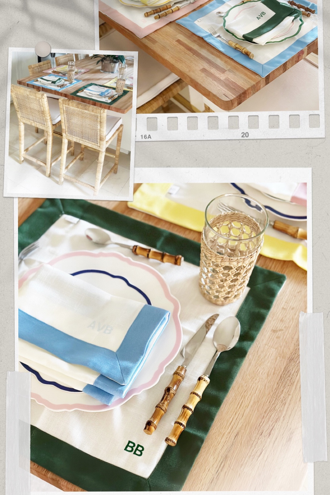 My new table setting arrived! In the round house is a new it girl brand from Australia and it is so fun and whimsical and is really making my kitchen happy. 
I use the napkins as placemats too and ordered one set with Baxters initials and one set with mine, which is fun. It’s a mix and match look that makes my kids smile. The silverware was a TOTAL STEAL from shein! Of course there are much nicer options available but the shein ones do the job so well. 
My stools are newish and I have seen them in other LTK homes. We wash the pad covers every week (because the kids destroy them) and they are a nice quality counter stool. 

#LTKstyletip #LTKFind #LTKhome