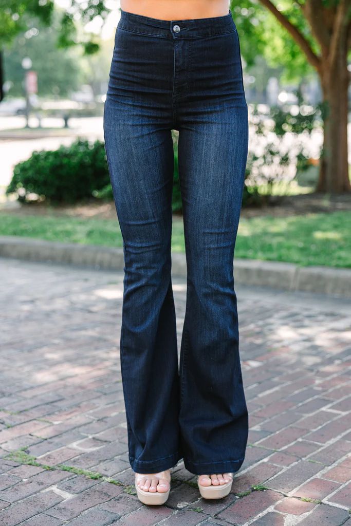 Break It Down Dark Wash Flare Jeans | The Mint Julep Boutique