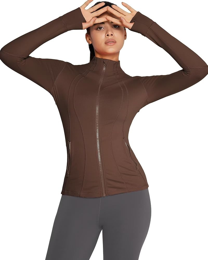 QUEENIEKE Women Athletic Jackets Cottony-Soft Full Zip Slim Fit Workout Running Jacket with Pocke... | Amazon (US)