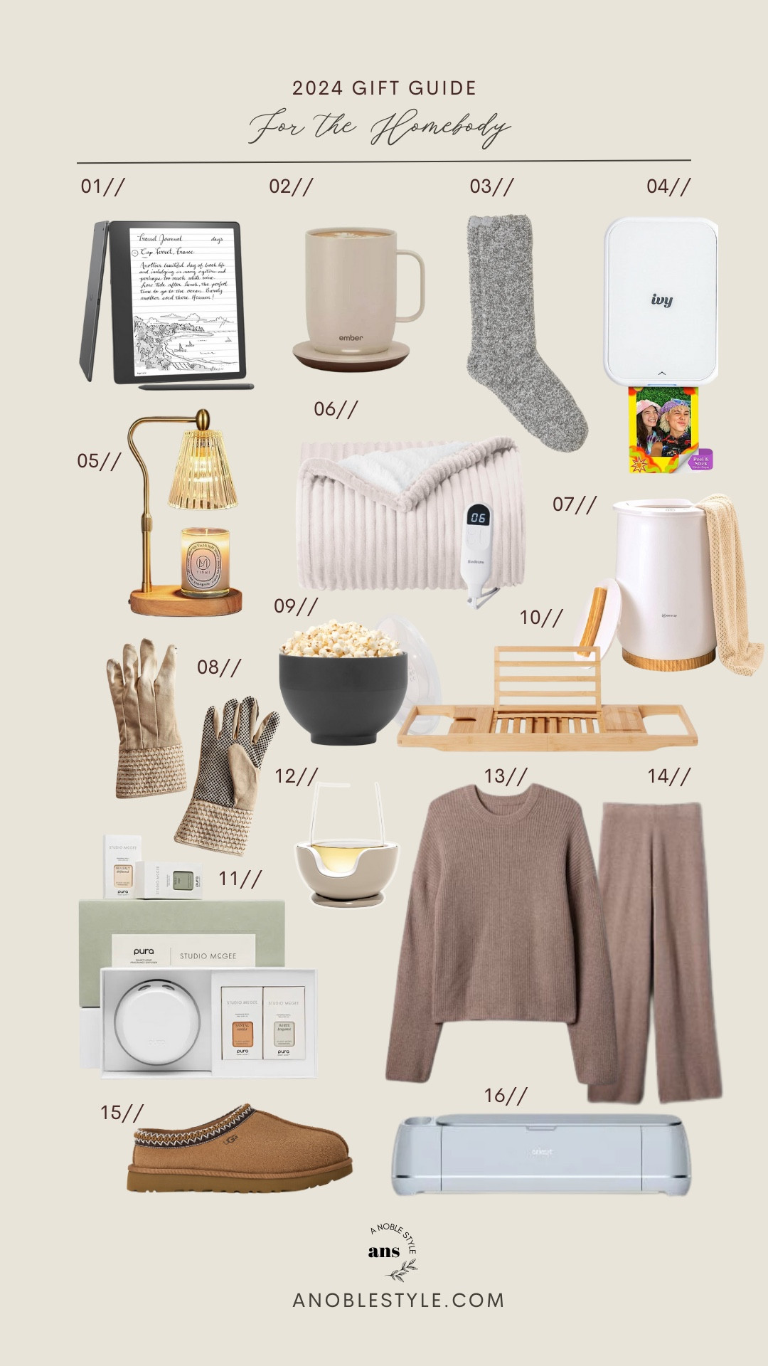 Gift Guide for the Homebody. Gift ideas for the cozy home lover.

Amazon kindle scribe, ember mug, barefoot dreams socks, canon ivy photo printer, candle warmer, heated blanket, towel warmer, aesthetic garden gloves, silicon popcorn bowl, bathtub caddy, Pura, wine chiller, cozy sweater set

#LTKCyberWeek #LTKHome #LTKGiftGuide