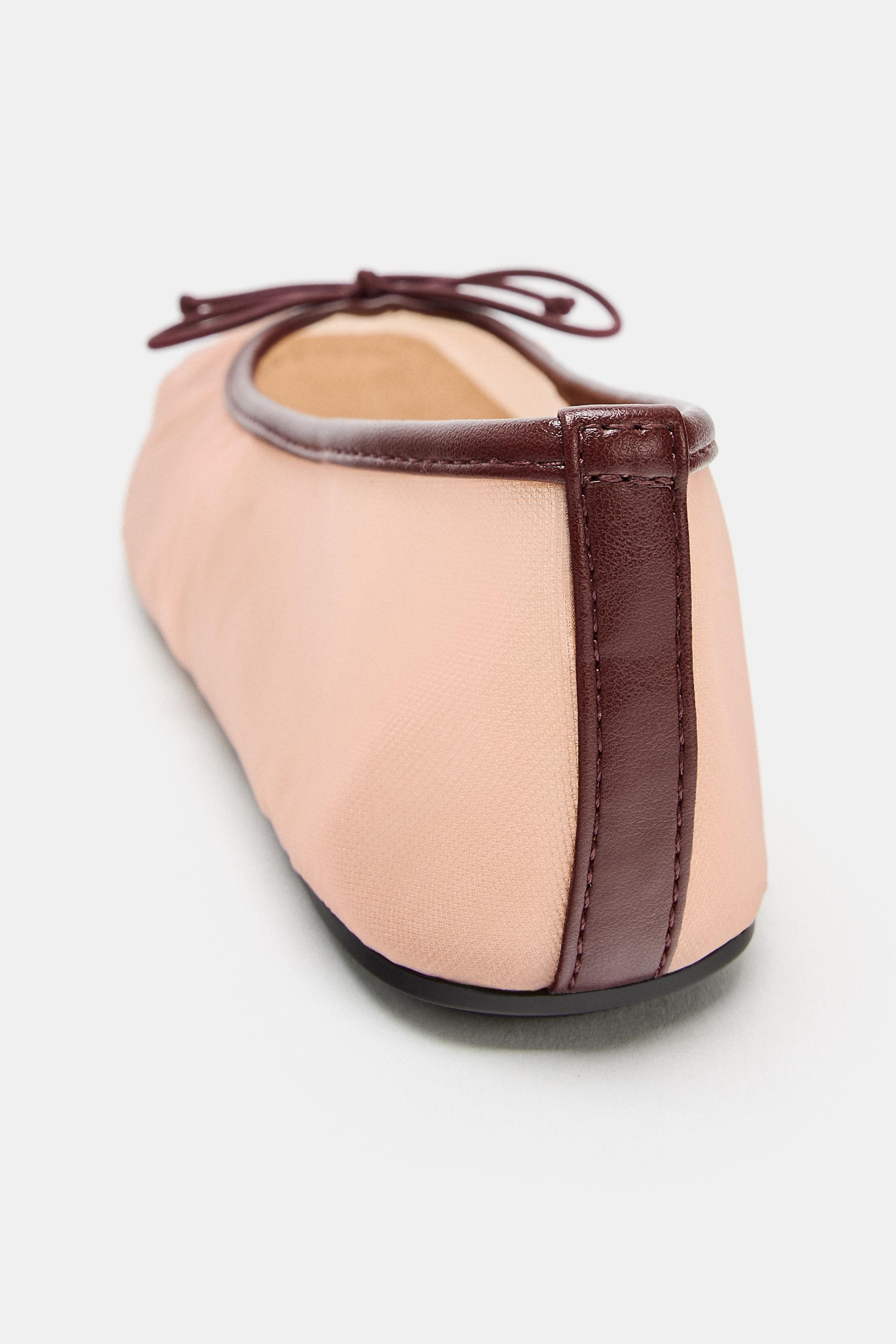 MESH BOW BALLET FLATS | Zara US